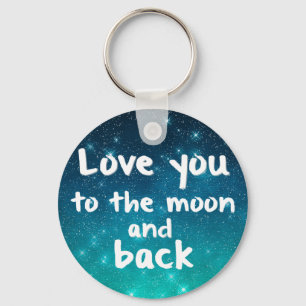 Night Sky Love You to the Moon Galaxy Key Ring