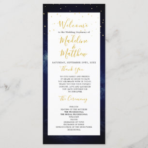 Night Sky Modern Elegant Wedding Welcome Programme