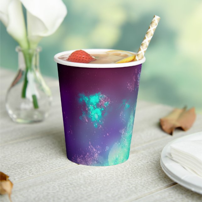 Night Sky Neon Lights Paper cup (Insitu)