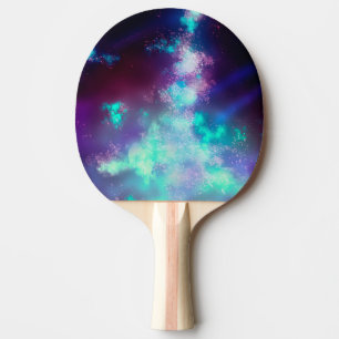 Night Sky Neon Lights Ping Pong Paddle