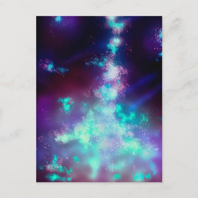 Night Sky Neon Lights  Postcard (Front)
