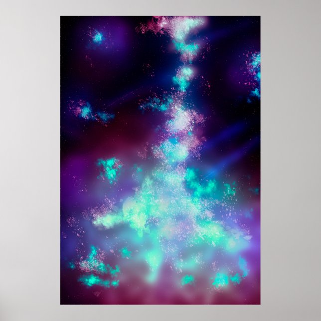Night Sky Neon Lights Poster (Front)