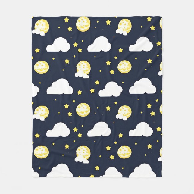 Night Sky Pattern Fleece Blanket (Front)