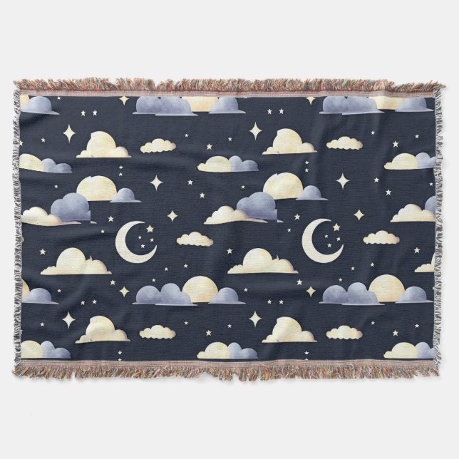 Night Sky Pattern Throw Blanket (Front)