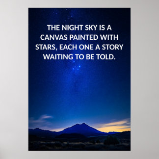 Night Sky Photography Quote Poster