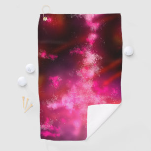 Night Sky Pink Flare Golf Towel