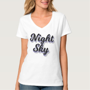Night Sky Script Text With Cosmic Stars T-Shirt