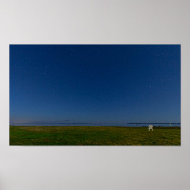 Night sky, St. Ignace, Michigan Poster (Front)