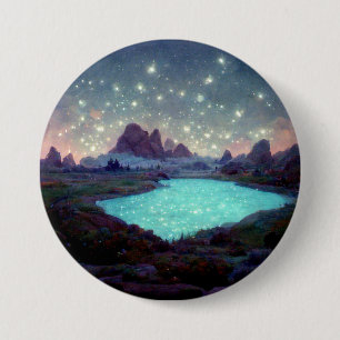 Night Sky Stars Fantasy Landscape 7.5 Cm Round Badge
