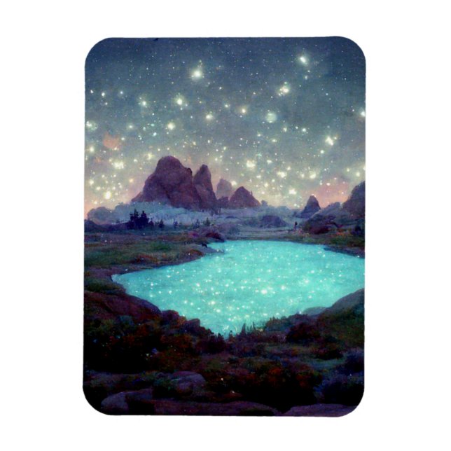 Night Sky Stars Fantasy Landscape Magnet (Vertical)