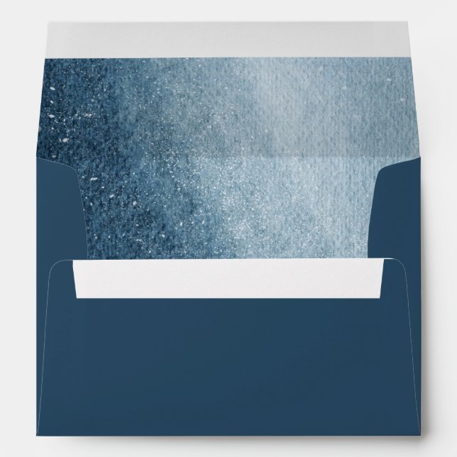 Night Sky Stars Navy Blue White Envelope (Back (Bottom))