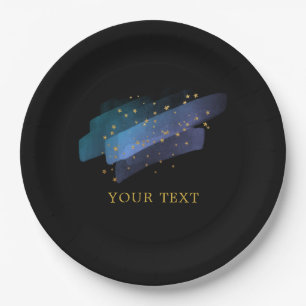 Night Sky Stars Space Fantasy Party Paper Plate