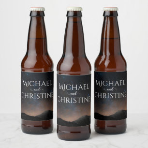 Night sky wedding under the stars beer bottle label