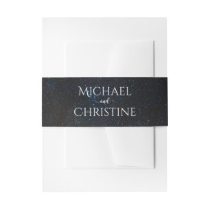 Night sky wedding under the stars invitation belly band