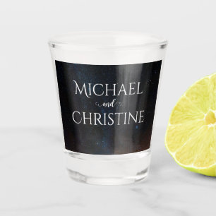 Night sky wedding under the stars shot glass