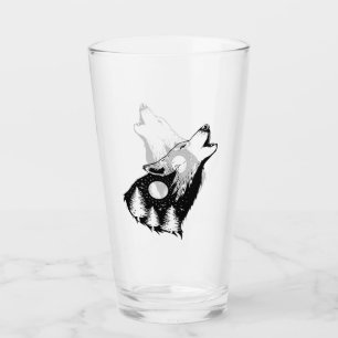 Night Sky Wilderness Howling Wolf Glass