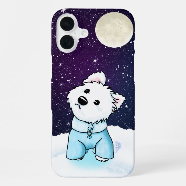 Night Sky Winter Westie iPhone Case (Back)