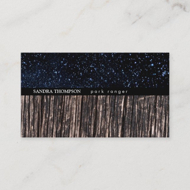 Night Sky / Wood Business Card (Front)