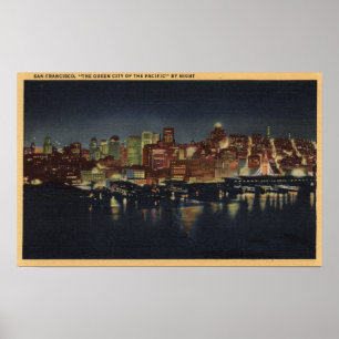 Night Skyline of "The Queen City of the Poster