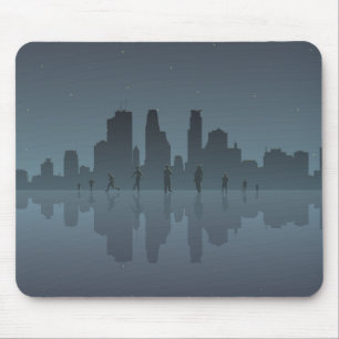Night Skyline & Silhouettes Mouse Pad