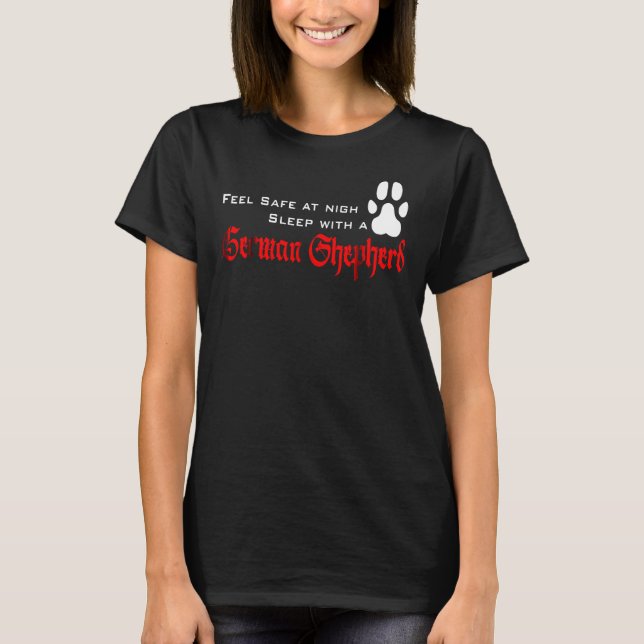 Night Sleep With German Shepherd T-Shirt (Front)