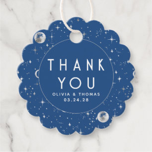 Night Star Celestial Mystical Blue Thank You Favour Tags