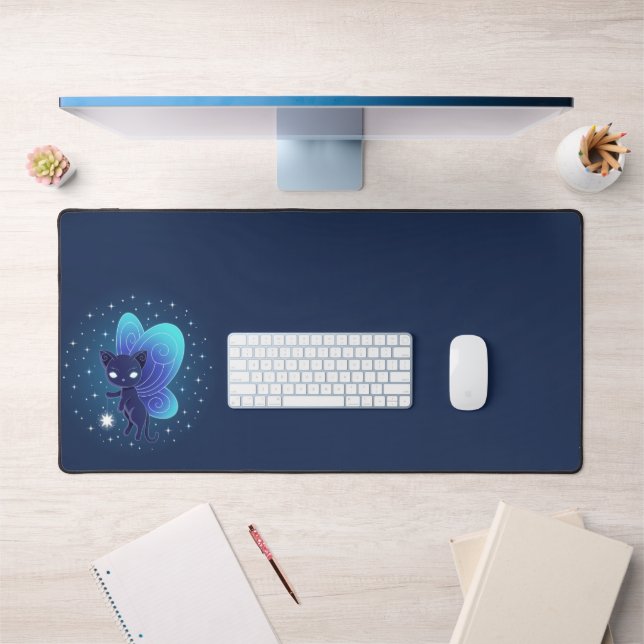 Night Star Fairy Pixie Cat Desk Mat (Office 1)