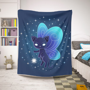 Night Star Fairy Pixie Cat Sherpa Blanket