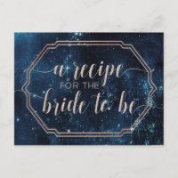 Night Star Sky Celestial Galaxy Bride Recipe Card