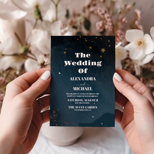 Night Star Sky Celestial Galaxy Wedding Invitation (Creator Uploaded)