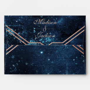 Night Star Sky Celestial Galaxy Wedding Monogram Envelopes