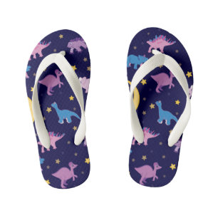 Night Stars and Dinosaurs Pattern Kid's Jandals