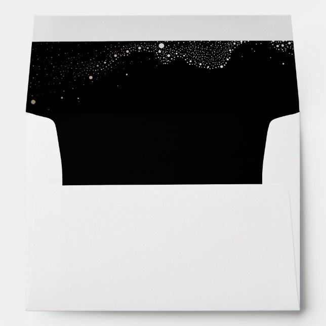 Night Stars Black Wedding Envelopes (Back (Bottom))