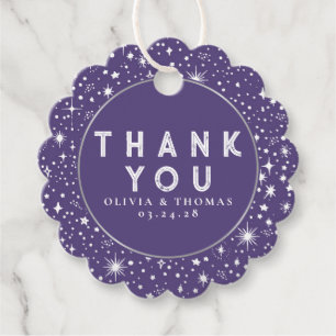 Night Stars Celestial Mystical Thank You Favour Tags