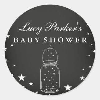 Night Stars - Chalkboard Baby Shower Sticker