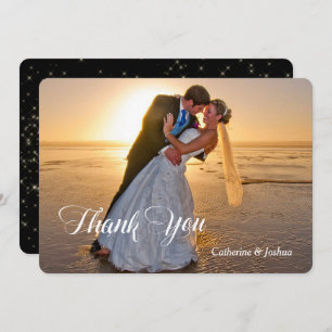 Night Stars Photo Template Wedding Thank You