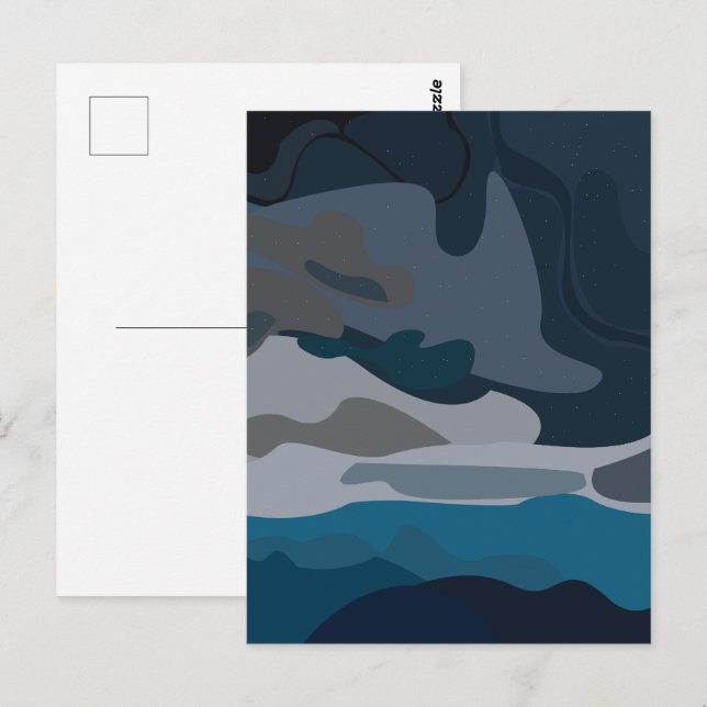 Night Stars Sky Clouds  Postcard (Front/Back)