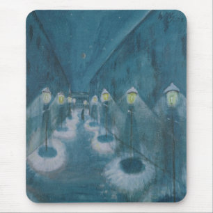 Night Street (Street By Night) (1922) Walter Grama Mouse Pad