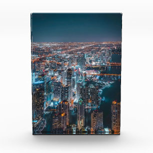 Night Stunning City Lights & Waterfront Urban Photo Block