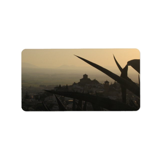 Night Sunset Photo Return Address Label (Front)