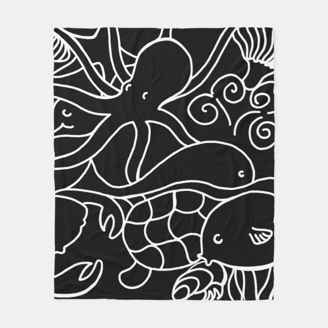 Night Swimming Fleece Blanket (Front)