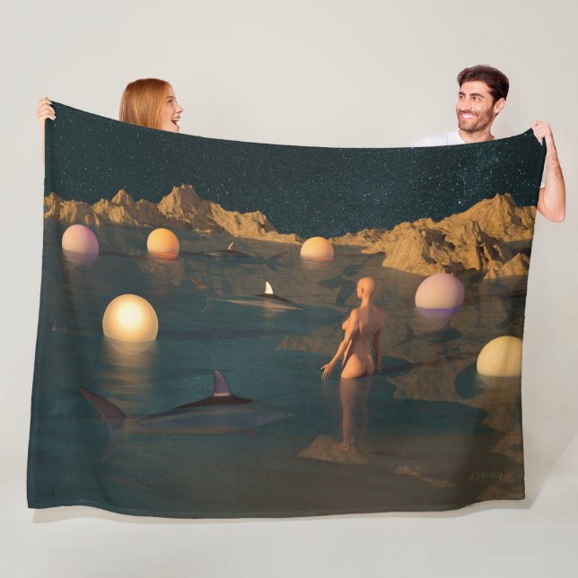 Night Swimming Fleece Blanket (In Situ)