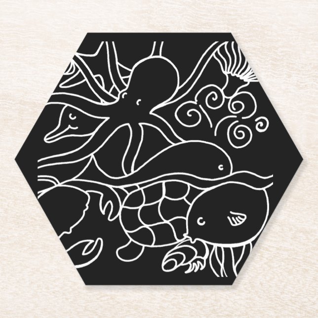 Night Swimming Paper Coaster (Front)