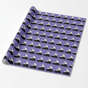 Night themed wrapping paper moon cloud sleepy