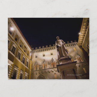 Night time in Piazza Salimbeni, Siena, Italy. Postcard