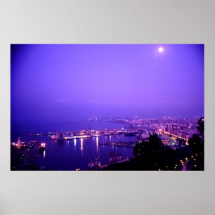 Night time, Malaga, Spain Poster