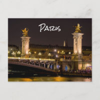 Night time over Pont Alexandre III bridge - Paris
