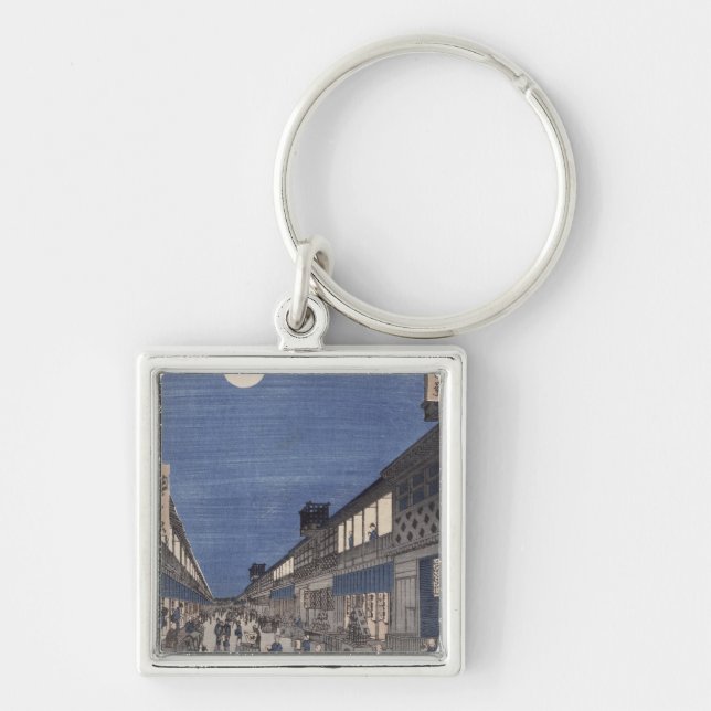Night time view of Saruwaka Street Key Ring (Front)