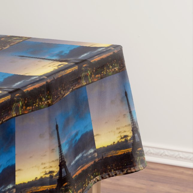 Night to Day over Eiffel tower from Trocadero Tablecloth (In Situ)