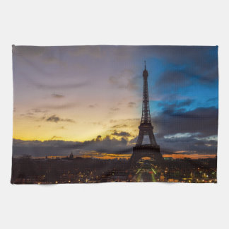 Night to Day over Eiffel tower from Trocadero Tea Towel